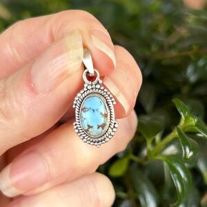 Brand New Blue Turquoise and Sterling Silver Pendant